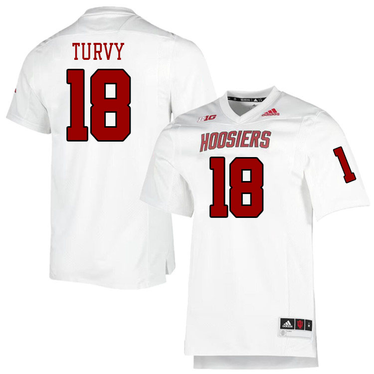 Men #18 Andrew Turvy Indiana Hoosiers College Football Jerseys Stitched-Retro White